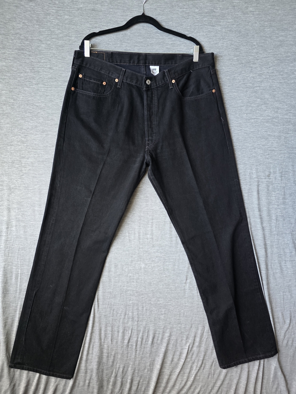 Levi's 501 Original Fit Jeans Men's 38x34 Black Straight Leg Button Fly Denim